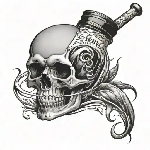 Skull Poison Bottle Pouring