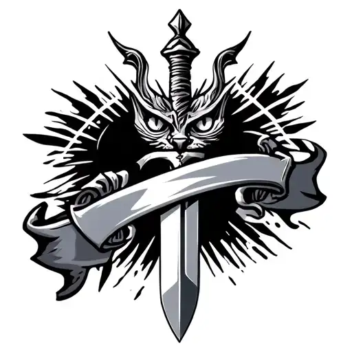 Catspaw Dagger And Banner