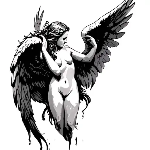Fallen Angel With Wings