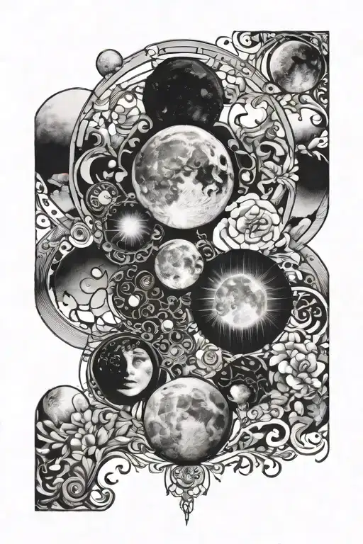 7 Family Members Moon Phase Design
