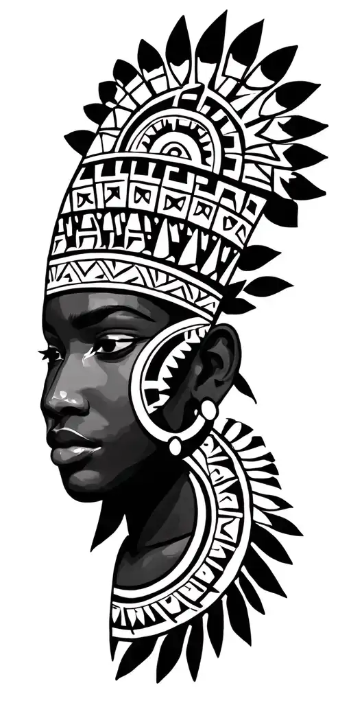 Aztec Patterns With African Symbols Incorporated