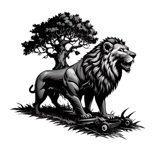 Mower Of Death With Tree And Lion