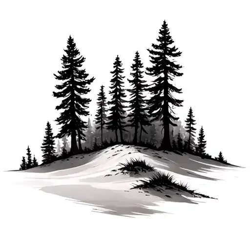 Pine Forest With Sand Dunes