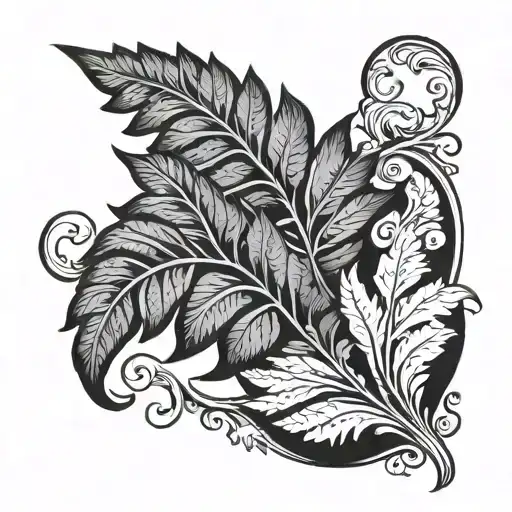 Fern Leaf Floral Ornate Design