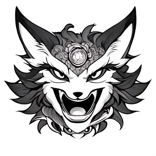 Kitsune Mask With Hourglass