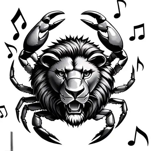 Crab Male Lion Surrounded My Music Notes