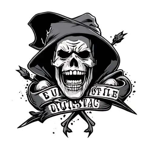 Gangsta Style From The Right Arm Up To The Left Thigh