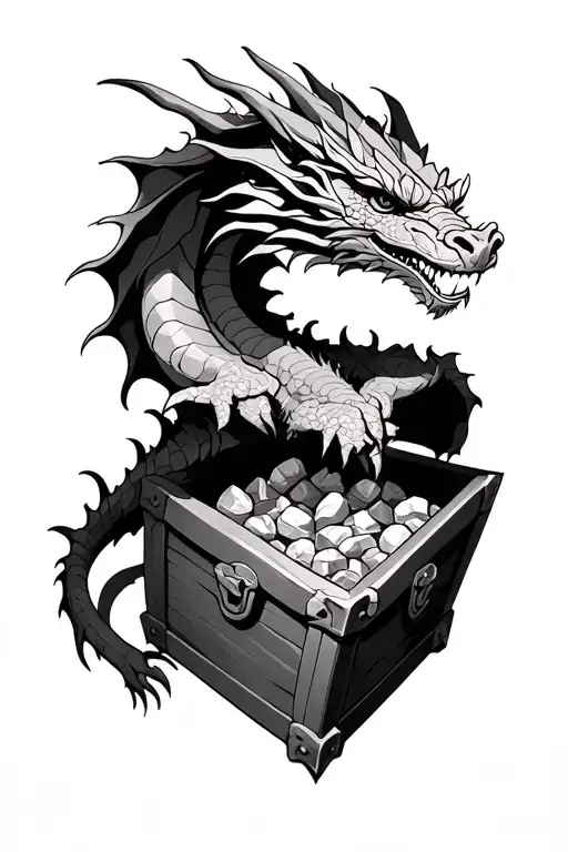 Dragon Guarding Treasure Chest