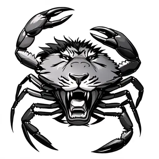 Male Lion Tiger Crab Holding