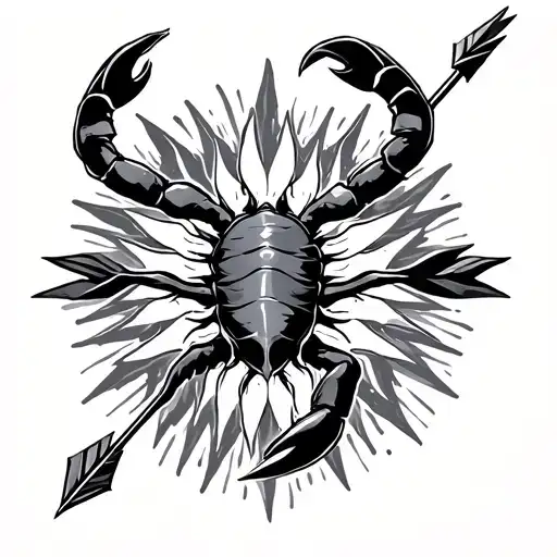 Scorpio Sagitarius Sun And Arrow