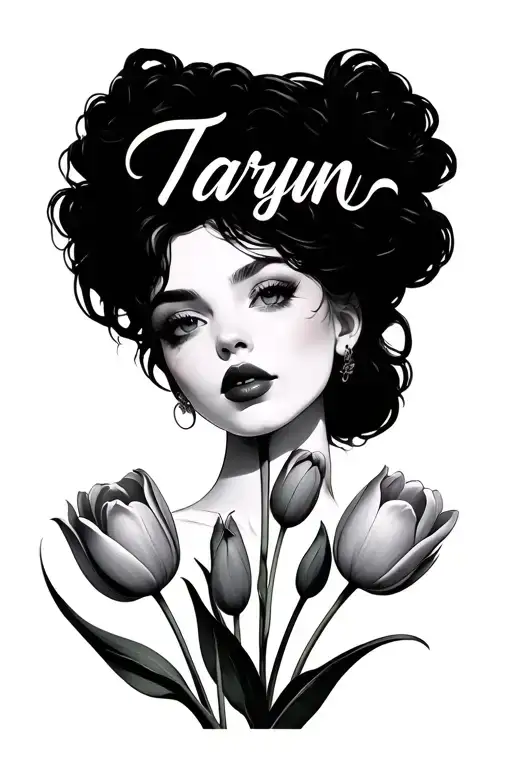 The Name Taryn With Tulips