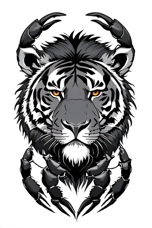 Male Lion Tiger Crab Holding