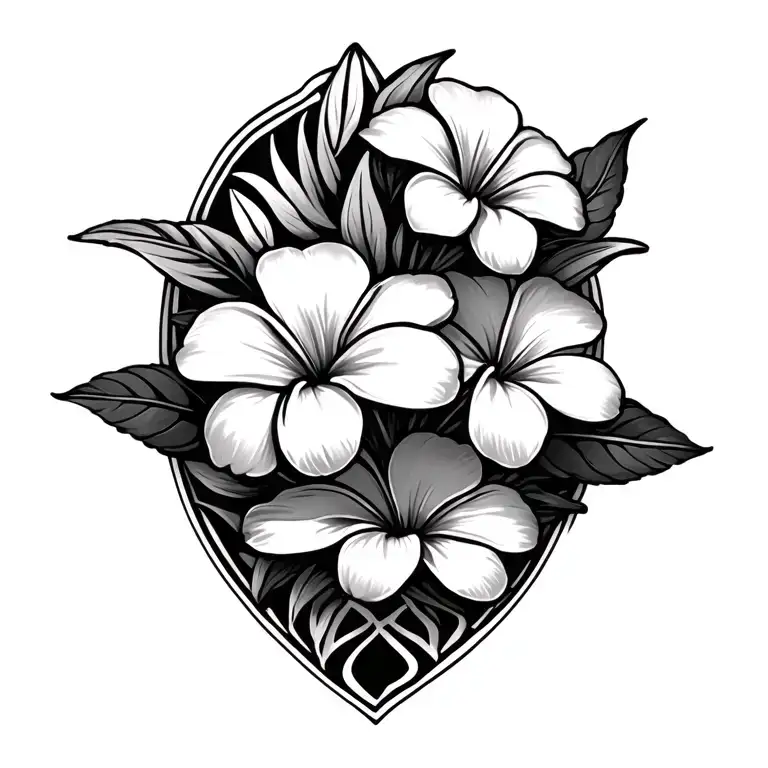 Hawaiian Tribal Plumeria Flowers