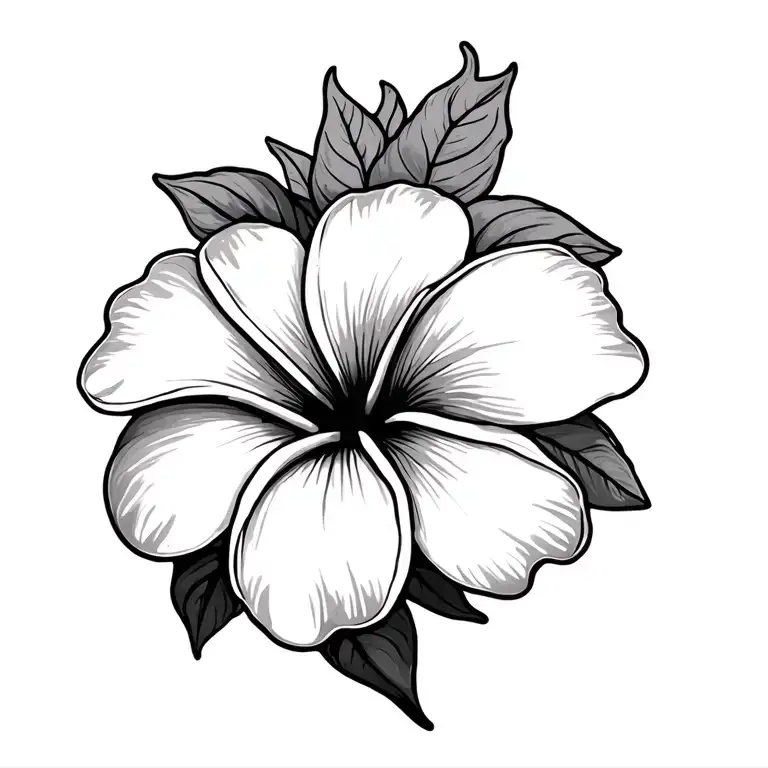 Single Hawaiian Tribal Plumeria Flower