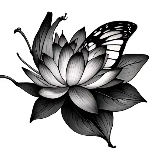 Lotus And Butterfly
