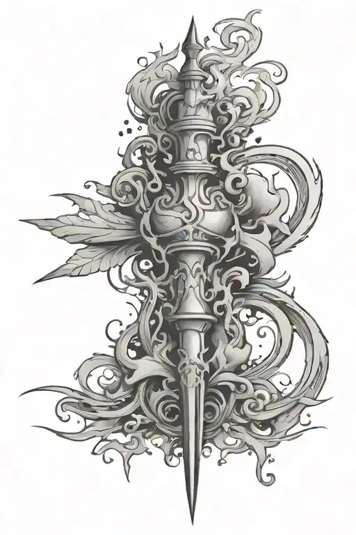 Broken Sword With Smoke Forming The Shape