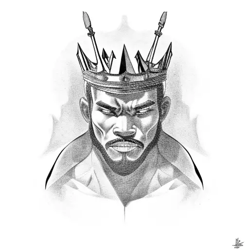 Black Warrior King Holding His Head High