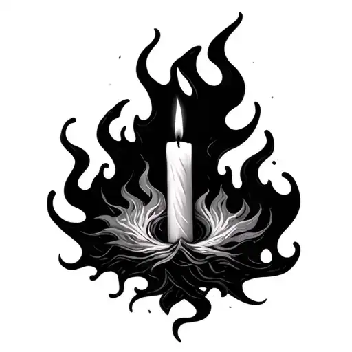 Black Flames Coming From Candle Top