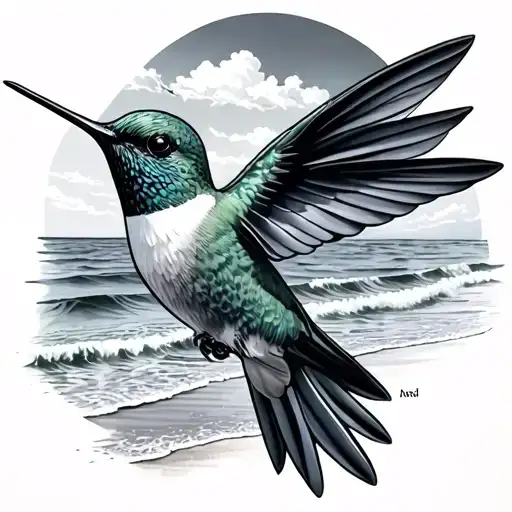 Hummingbird And Beach