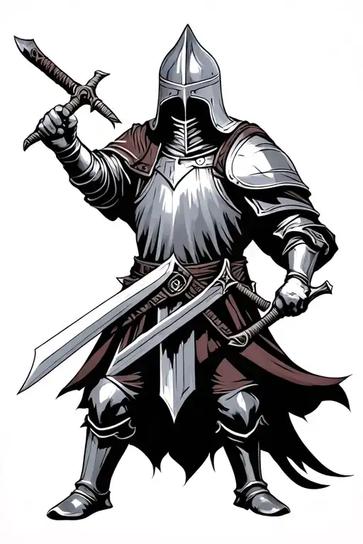 Templar Knight Holding A Sword