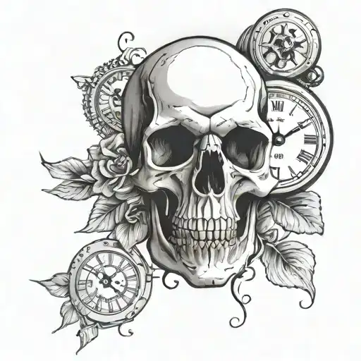 Skull And Clock