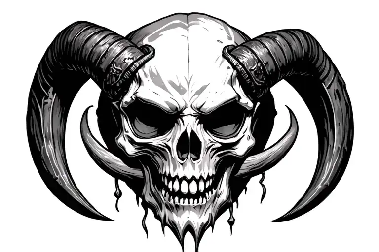 Horned Demon Skull