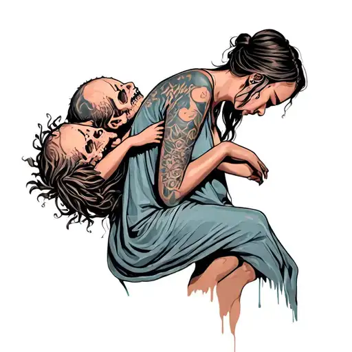 A Mom Carrying Her Dead Child Crying