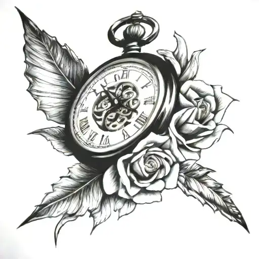Money Rose Pocket Watch