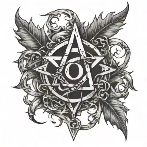 Christian Alpha Omega With Dead Thorns Intertwined