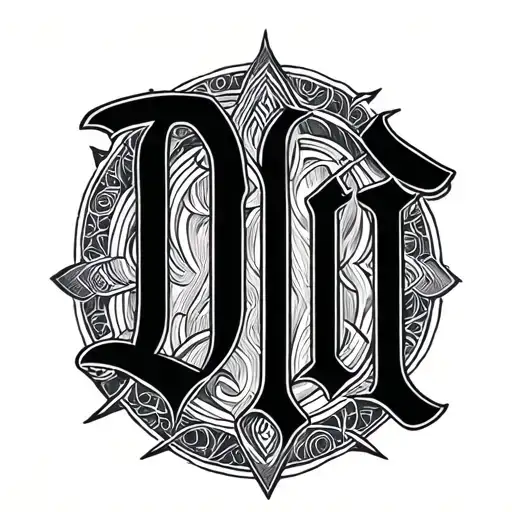Black Line Name Logo Merged Letters Dorian