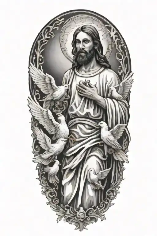 Jesus With Doves