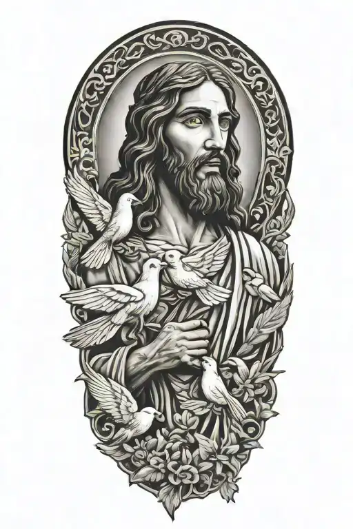 Jesus With Doves