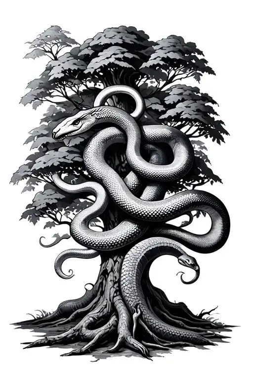 Snakes Around A Tree