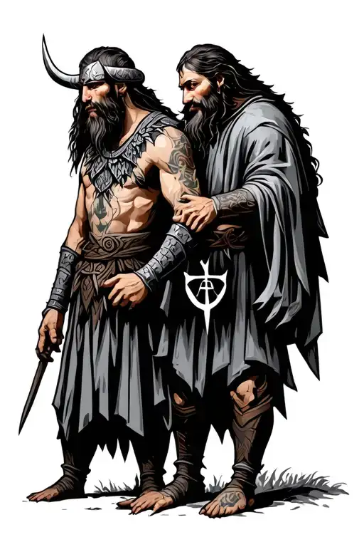 Viking Father And Son Rune