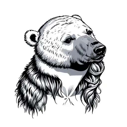 Eskimo Pinup Lady Wearing Polar Bear