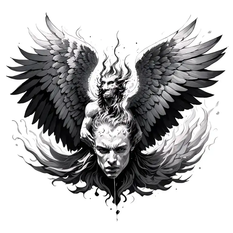 Icarus Falling From Sky Wings Of Fire Face Down