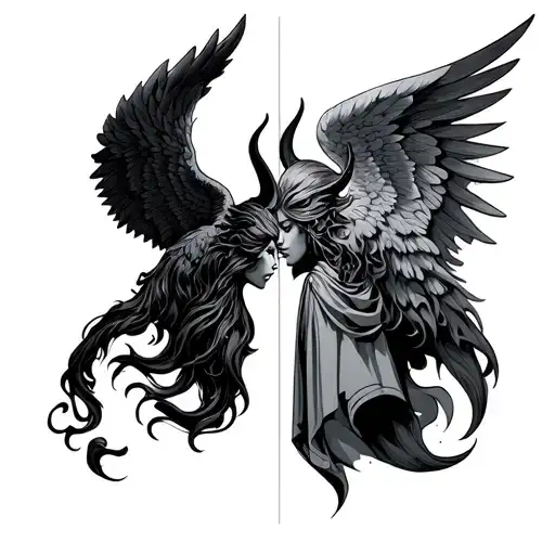 Angel And Demon Half Angel