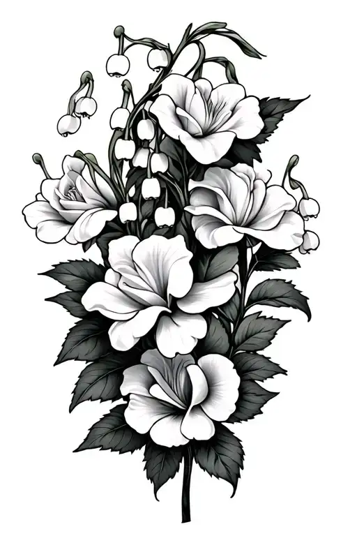 Lily Of The Valley Intertwined With Roses