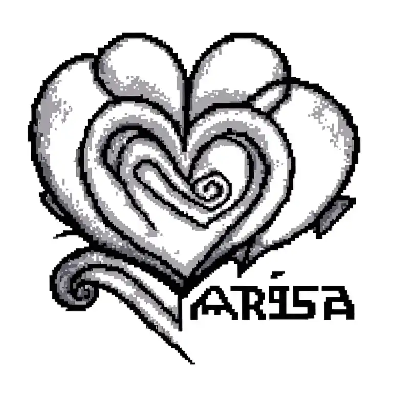 8Bit Heart With The Name Marissa