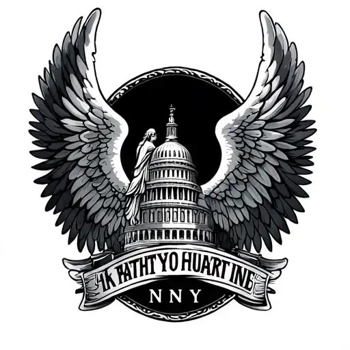 Ny State With Angel Wings