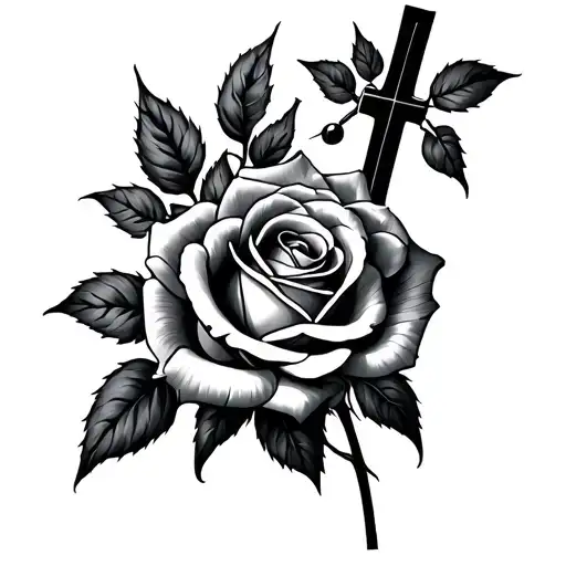 Cross And Rose