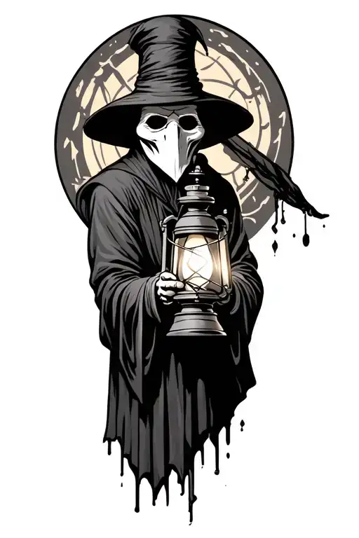 Plague Doctor Holding A Lantern