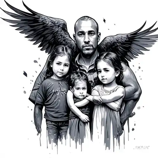 Father Protect Children Represented