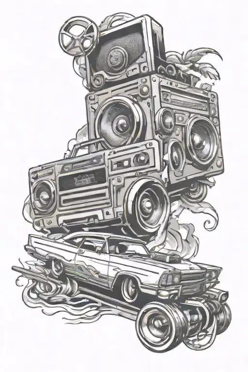 Combine A Lowrider Car With A Boombox For A Unique Design