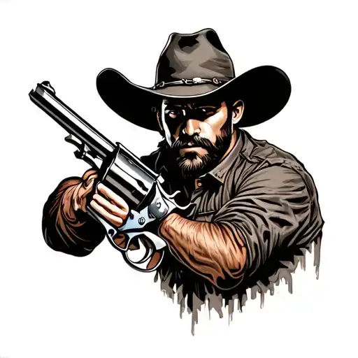 Cowboy With Two Revolvers