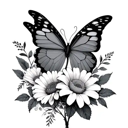 Anchor Butterflies And Lillie's Daisies And Roses