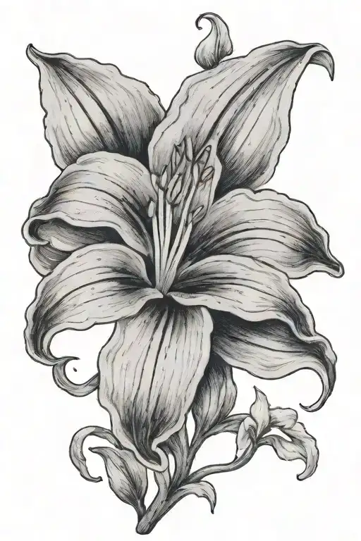 One Little Real Lillie Flower Growing