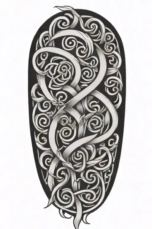 Celtic Knot Design Intertwined With Vines Sun And Flowers Intertwined