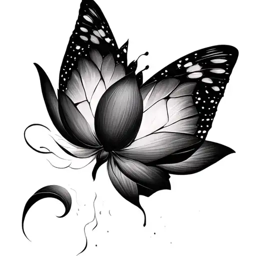 Lotus Moon Butterfly Emerging Representing Imagination