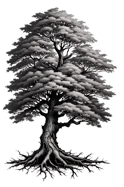 Young Beech Tree W Mirror Roots